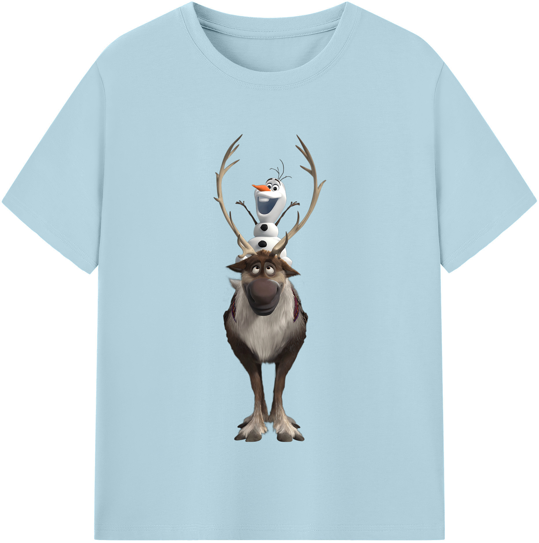 （画像用） アナと雪の女王 アンナ エルサ Frozen Anna Elsa 綿100％半袖Tシャツ（フロントプリント）